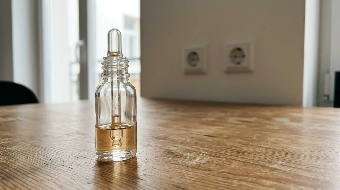 Žena si nanáší sérum s bakuchiolem na obličej