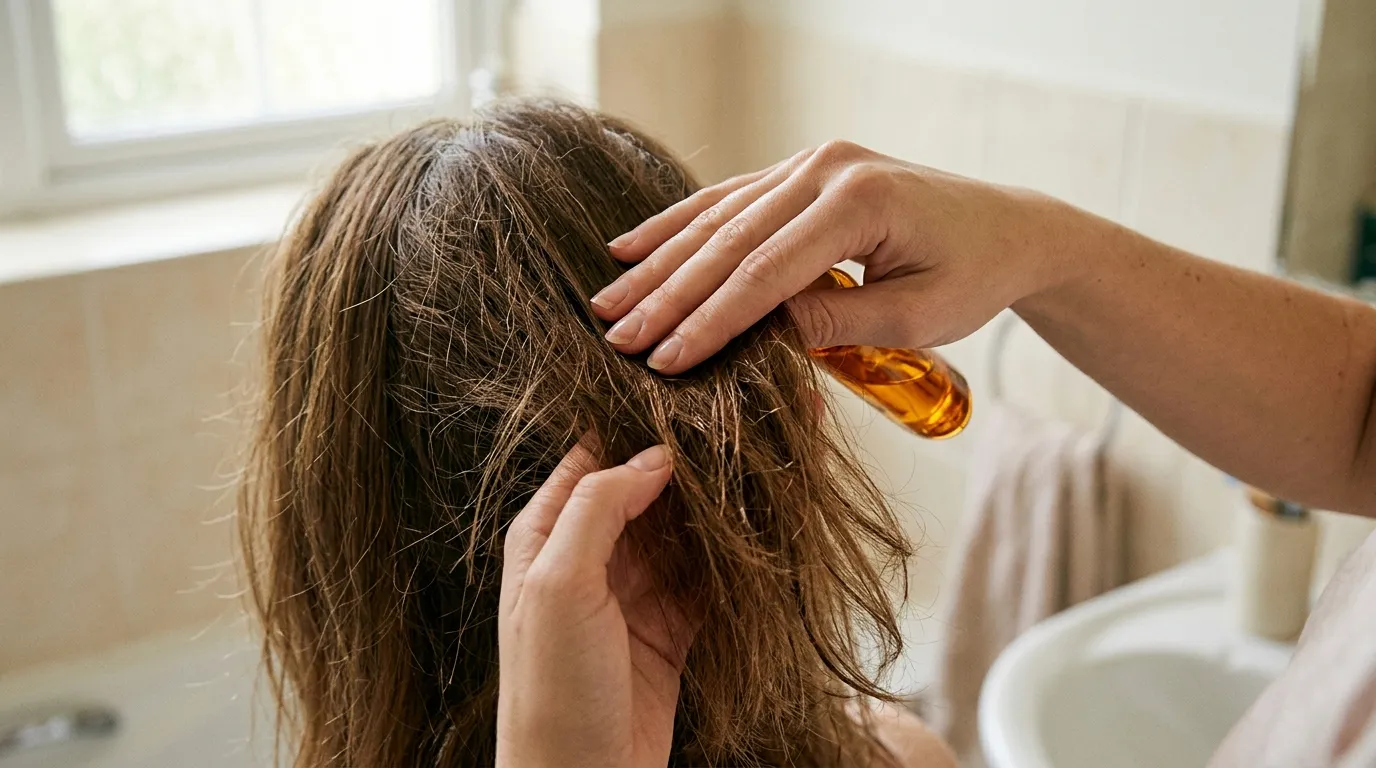 Žena s hladkými a lesklými vlasy, které nejsou krepaté