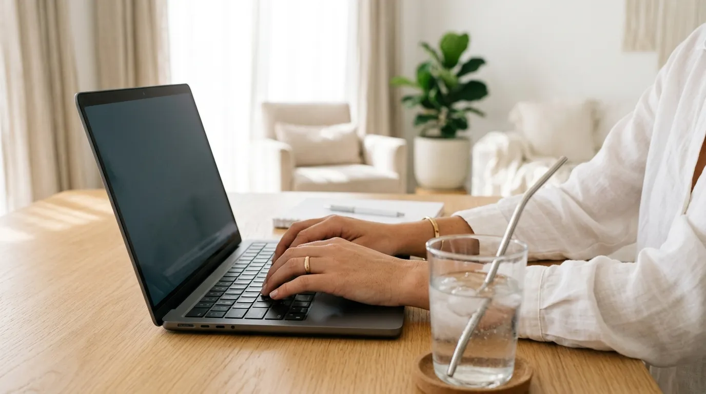 Ruce profesionála zaznamenávající údaje o klientovi do digitálního systému